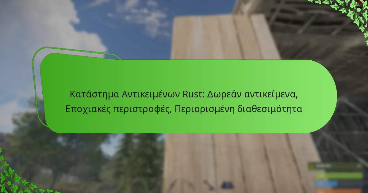 Κατάστημα Αντικειμένων Rust: Δωρεάν αντικείμενα, Εποχιακές περιστροφές, Περιορισμένη διαθεσιμότητα