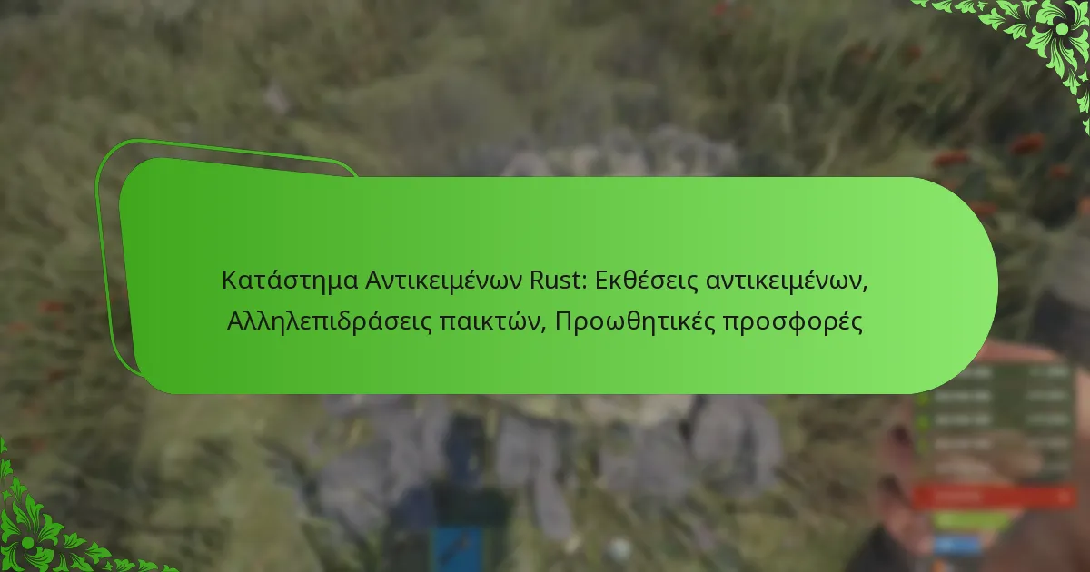 Κατάστημα Αντικειμένων Rust: Εκθέσεις αντικειμένων, Αλληλεπιδράσεις παικτών, Προωθητικές προσφορές