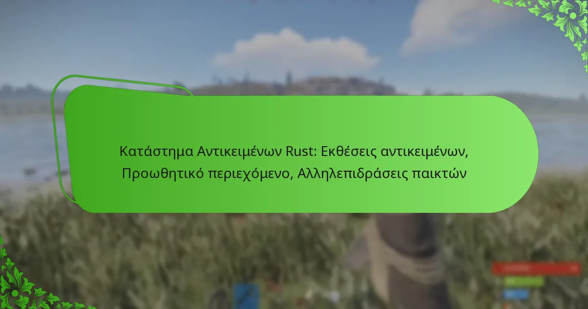 Κατάστημα Αντικειμένων Rust: Εκθέσεις αντικειμένων, Προωθητικό περιεχόμενο, Αλληλεπιδράσεις παικτών