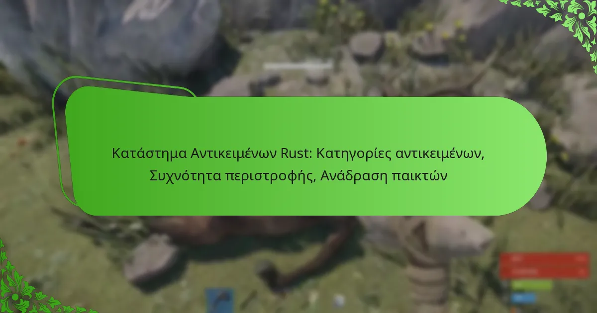 Κατάστημα Αντικειμένων Rust: Κατηγορίες αντικειμένων, Συχνότητα περιστροφής, Ανάδραση παικτών