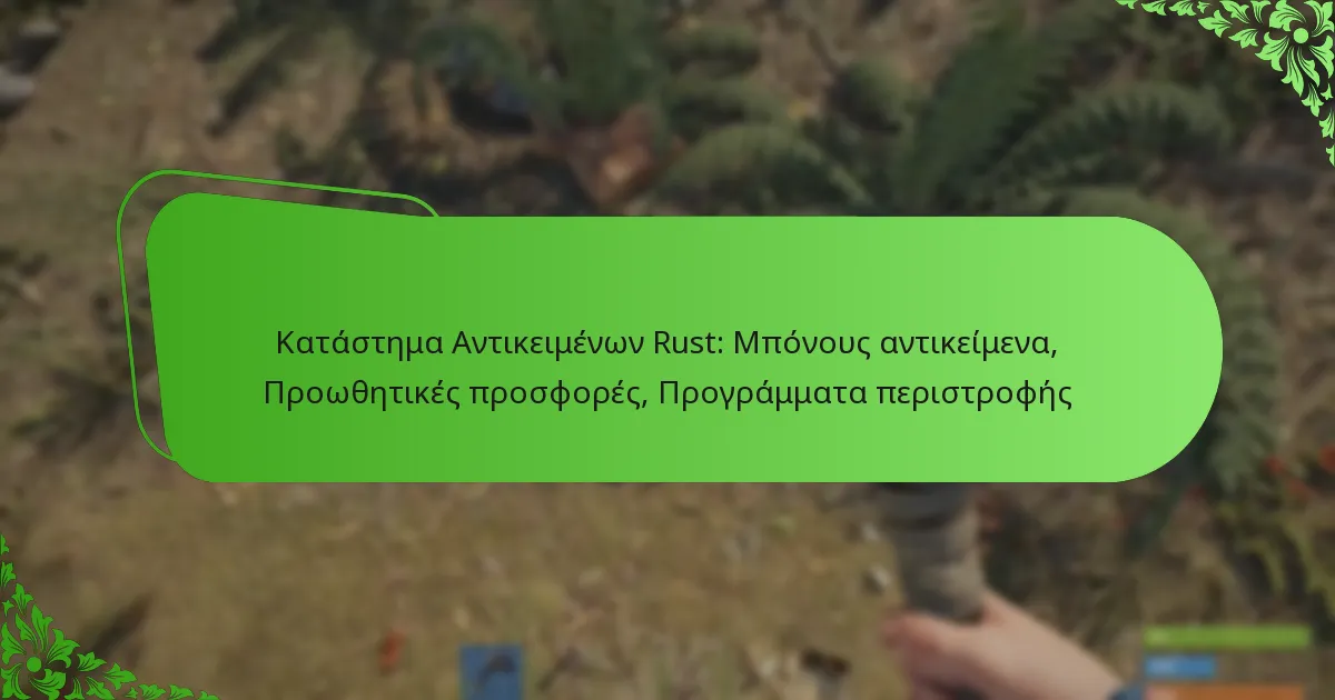 Κατάστημα Αντικειμένων Rust: Μπόνους αντικείμενα, Προωθητικές προσφορές, Προγράμματα περιστροφής