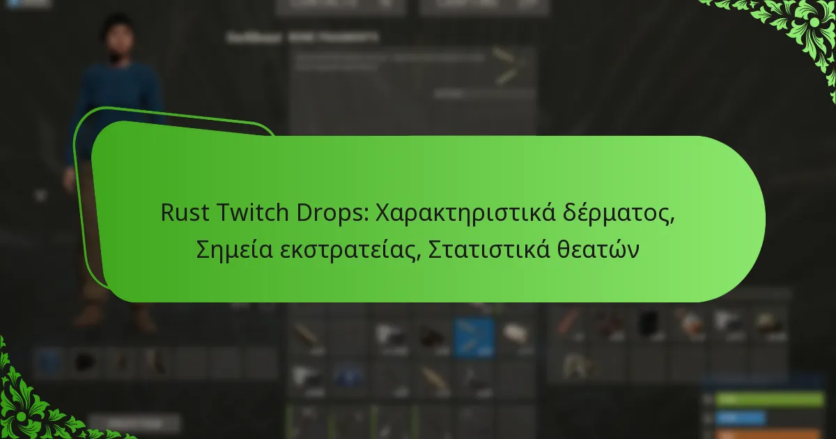Rust Twitch Drops: Χαρακτηριστικά δέρματος, Σημεία εκστρατείας, Στατιστικά θεατών
