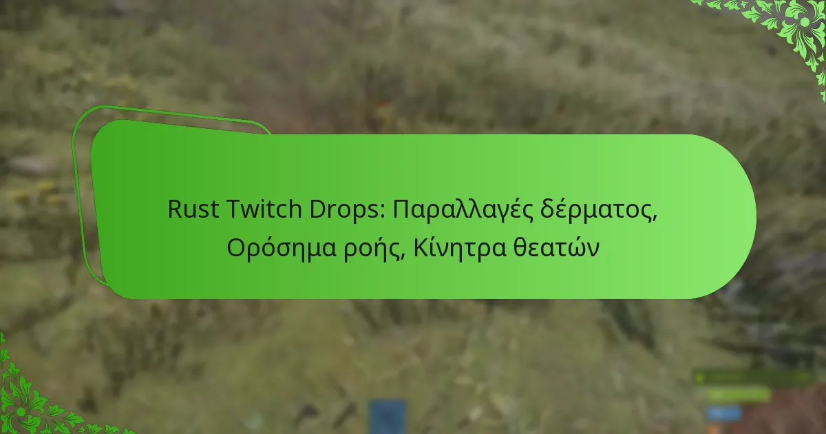 Rust Twitch Drops: Παραλλαγές δέρματος, Ορόσημα ροής, Κίνητρα θεατών