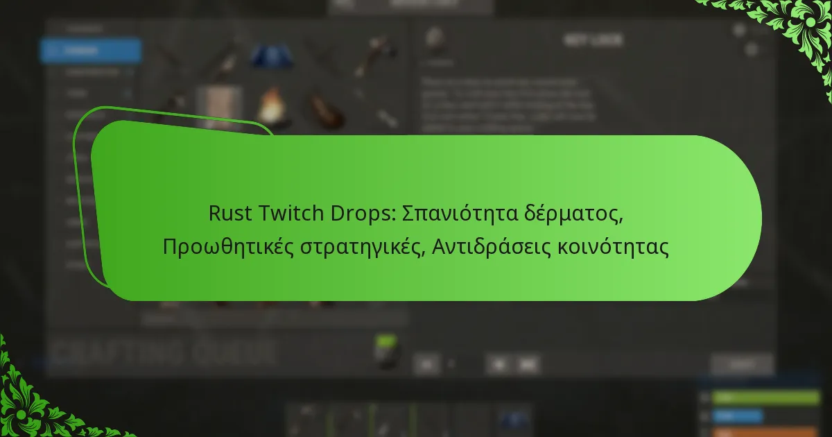 Rust Twitch Drops: Σπανιότητα δέρματος, Προωθητικές στρατηγικές, Αντιδράσεις κοινότητας