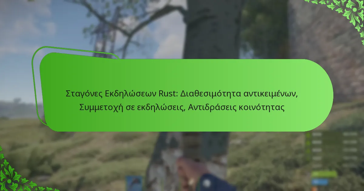 Σταγόνες Εκδηλώσεων Rust: Διαθεσιμότητα αντικειμένων, Συμμετοχή σε εκδηλώσεις, Αντιδράσεις κοινότητας