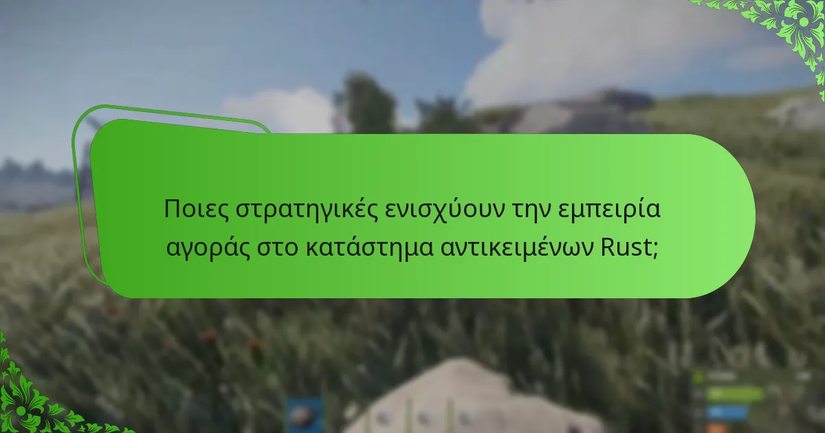 Ποιες στρατηγικές ενισχύουν την εμπειρία αγοράς στο κατάστημα αντικειμένων Rust;