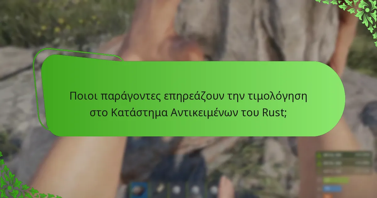 Ποιοι παράγοντες επηρεάζουν την τιμολόγηση στο Κατάστημα Αντικειμένων του Rust;