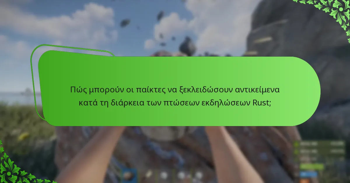 Ποια αντικείμενα είναι πιο δημοφιλή κατά τη διάρκεια των πτώσεων εκδηλώσεων Rust;