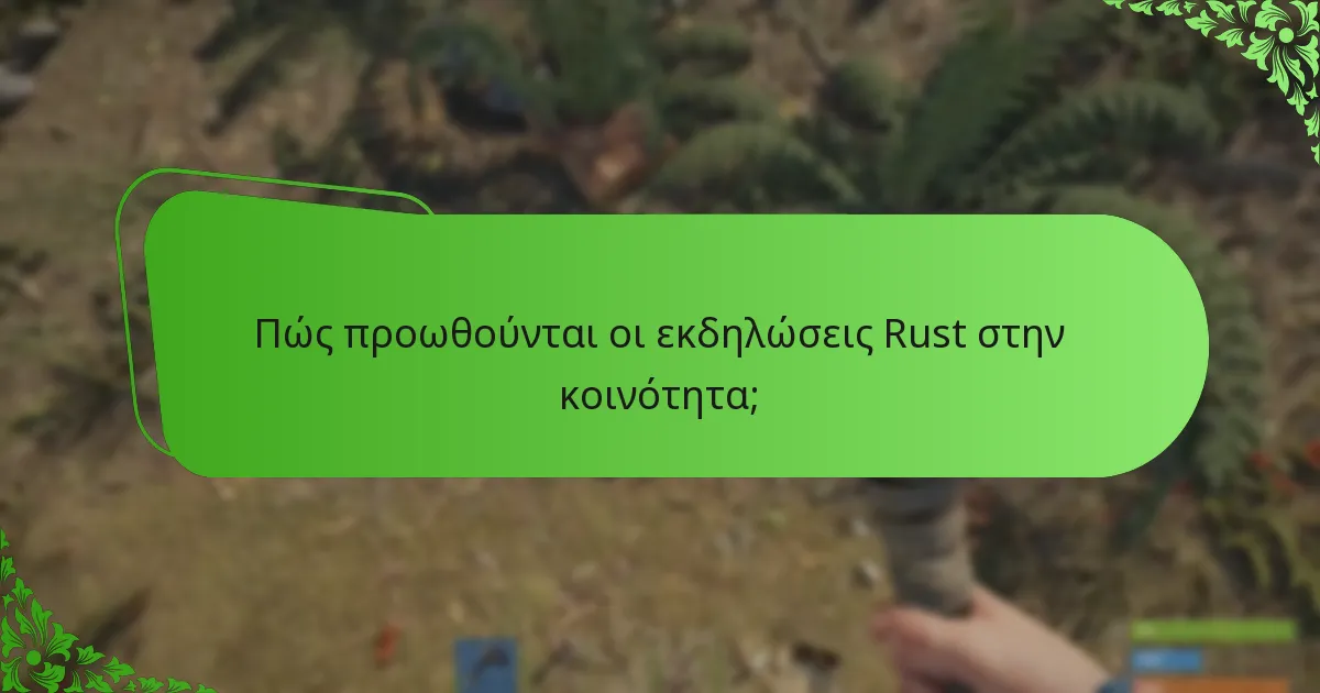 Ποιο ρόλο παίζει η συμμετοχή της κοινότητας στις εκδηλώσεις Rust;